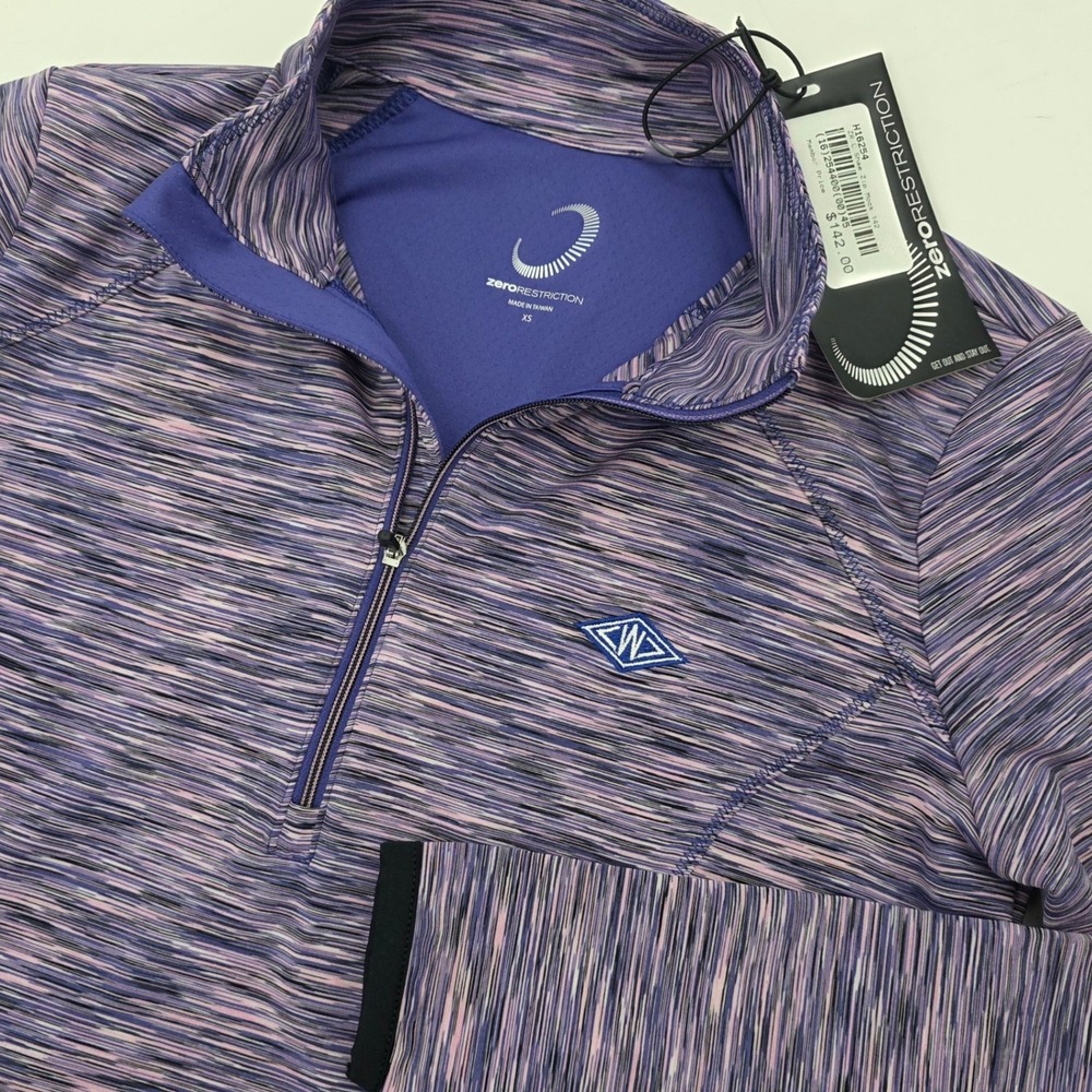 ZERO RESTRICTION WESTCHESTER COUNTRY CLUB GOLF 1/4 ZIP PULLOVER WOMENS XS PURPLE